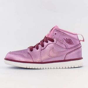 Air Jordan 1 Mids Pink Rise girls sneakers size 1